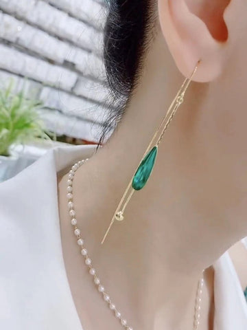 ARETES CON GOTAS DE ESMERALDA