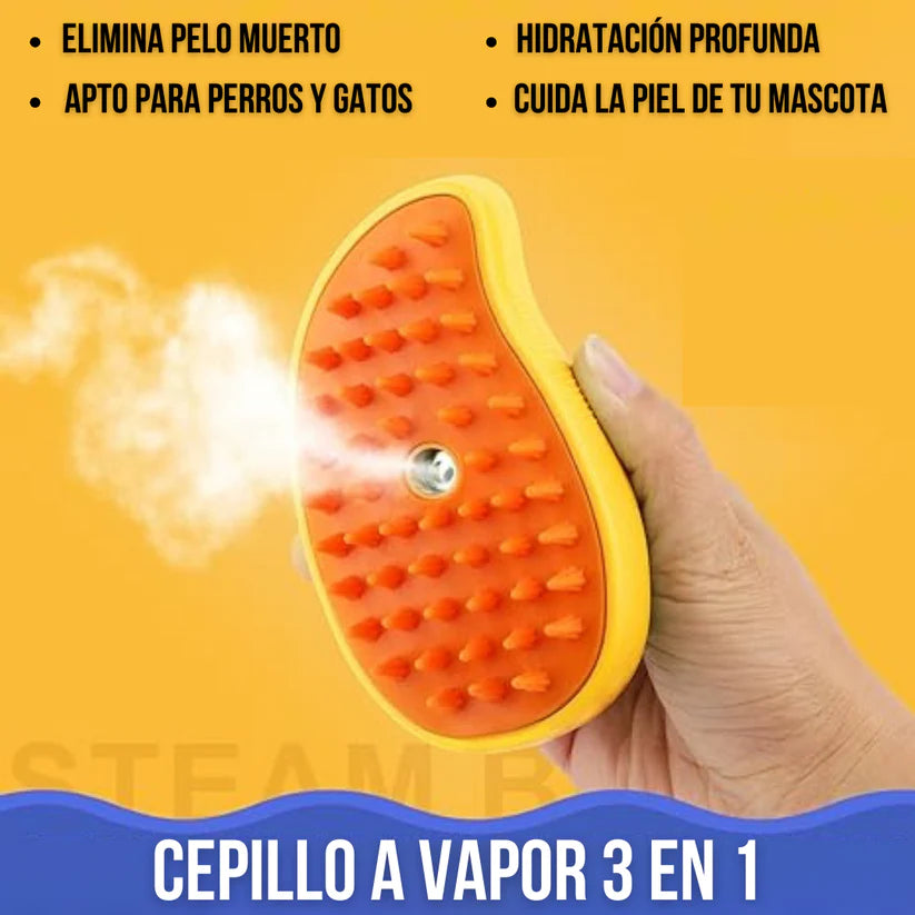 PetGlow™: Cepillo de Vapor 3 en 1