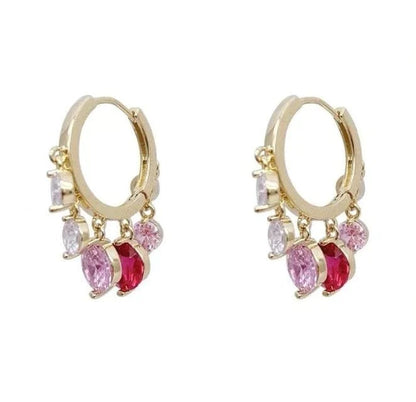 Aretes colgantes de diamante brillante