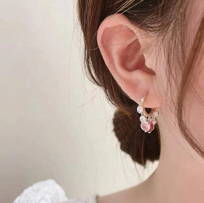 Aretes colgantes de diamante brillante
