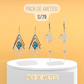 PACK DE ARETES ROMBO + ARETES  FLECOS